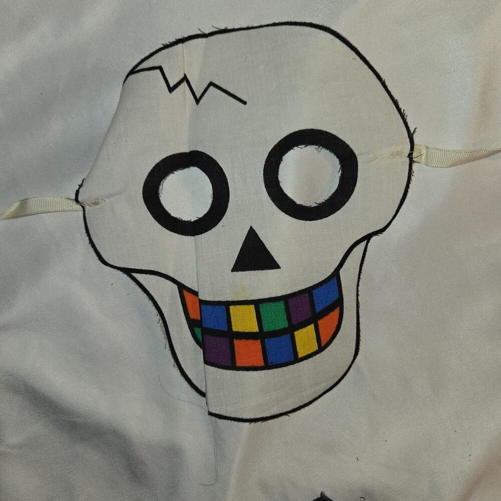 Vintage Skeleton Witch Pullover Halloween Costume Apron Mask Sheet 31" L 18" W - Picture 2 of 16